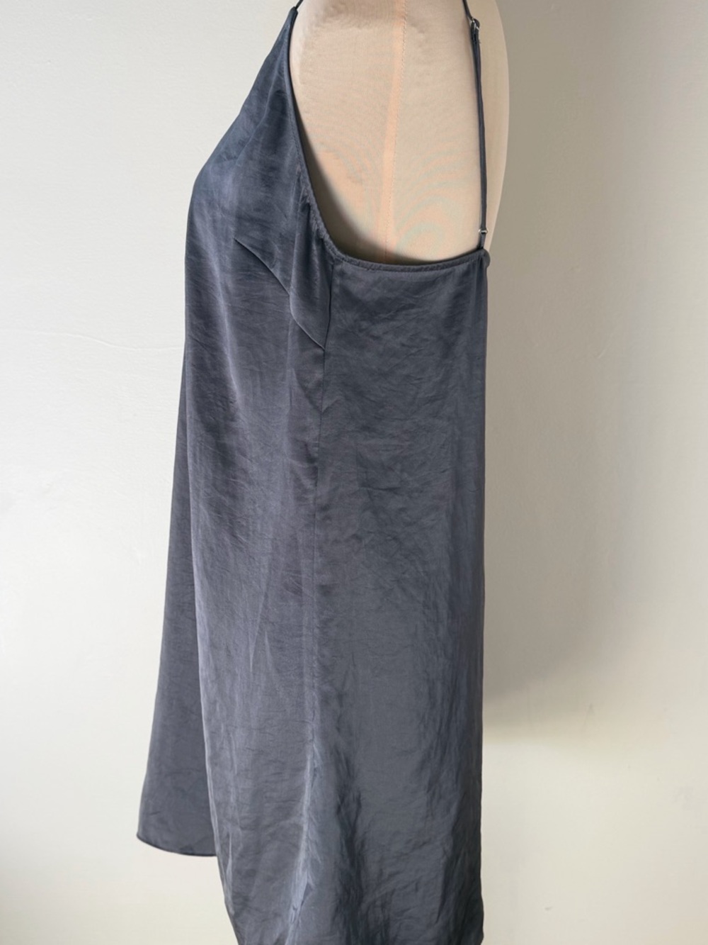 Wilfred Free Gray Satin Slip Mini Dress Strappy Minimalist Size Small - Picture 3 of 7